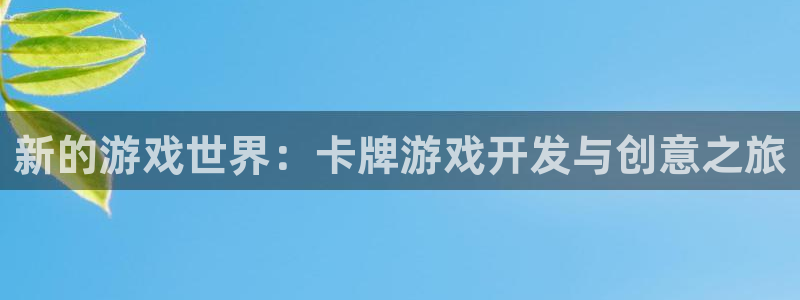 沐鸣2平台代理：新的游戏世界：卡牌游戏开发与创意之旅