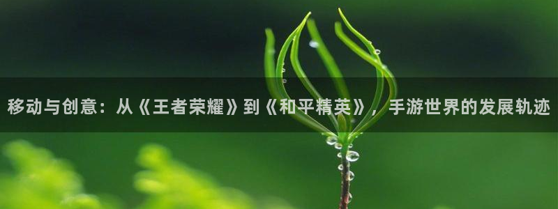 沐鸣娱乐2怎么登录账号：移动与创意：从《王者荣耀》到《和平精英》，手游世界的发展轨迹